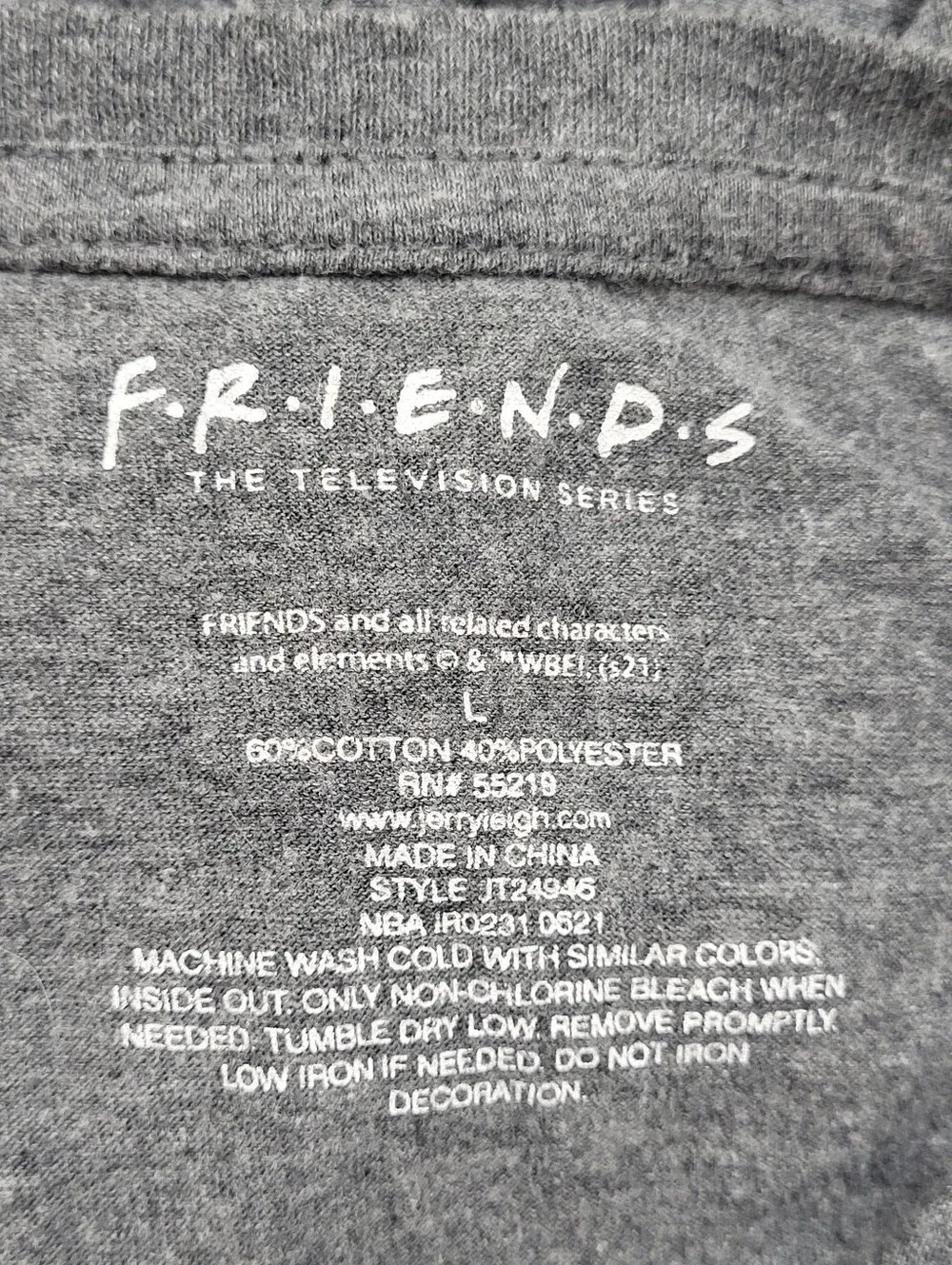 Friends TV Series Women's Graphic Logo Gray T-Shirt Size Large Casual Retro - Picture 8 of 8